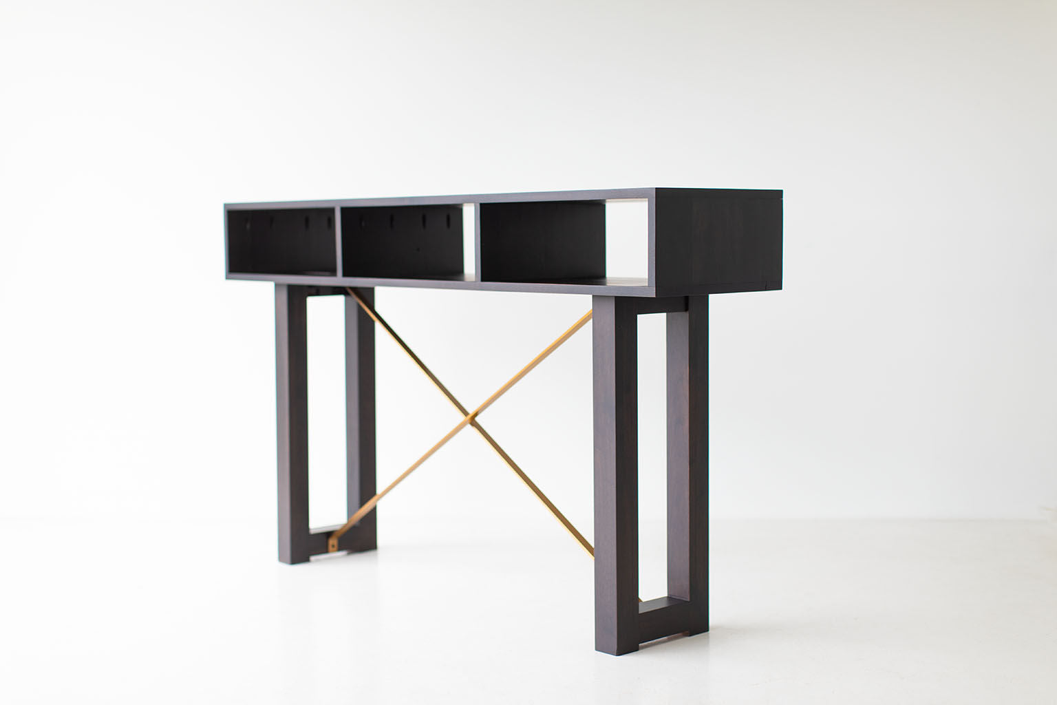 Modern Console Table - Black and Brass - 0819