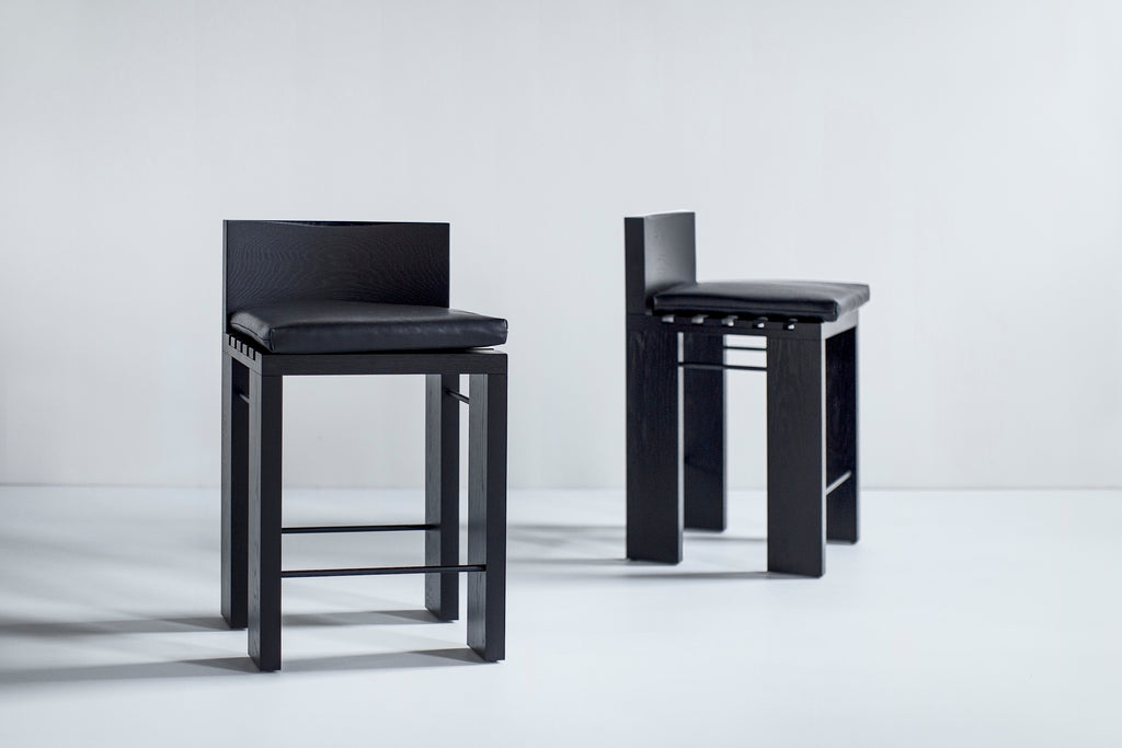 Black Chile Counter Stool Black Leather, Image 1