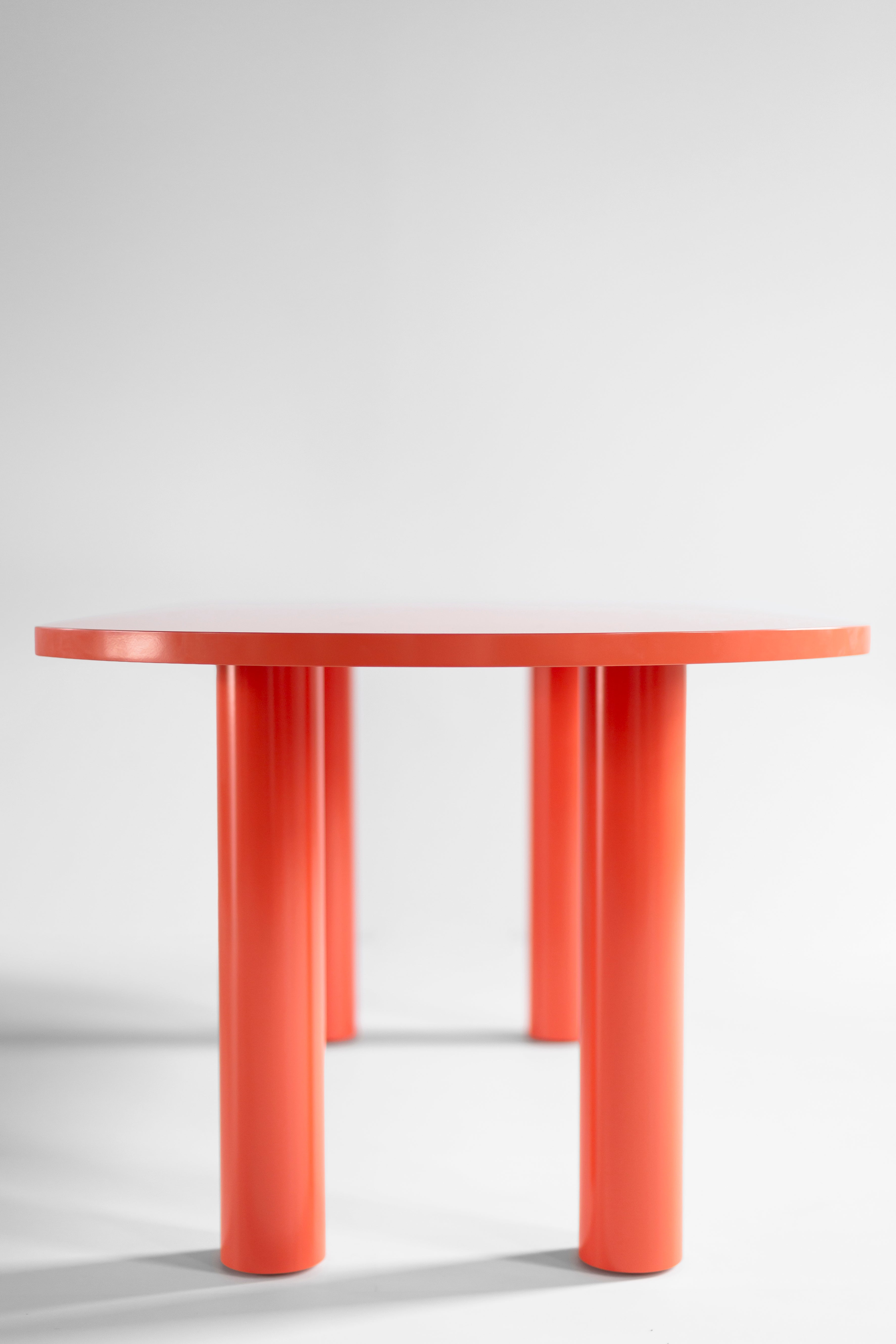 Cava Dining Table Bright Coral Lacquer, image 2