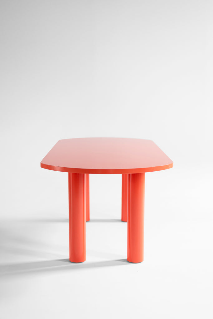 Cava Dining Table Bright Coral Lacquer, image 8