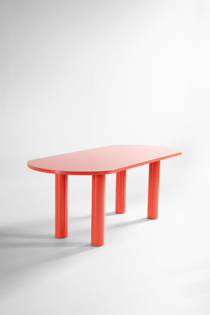 Cava Dining Table Bright Coral Lacquer, image 10