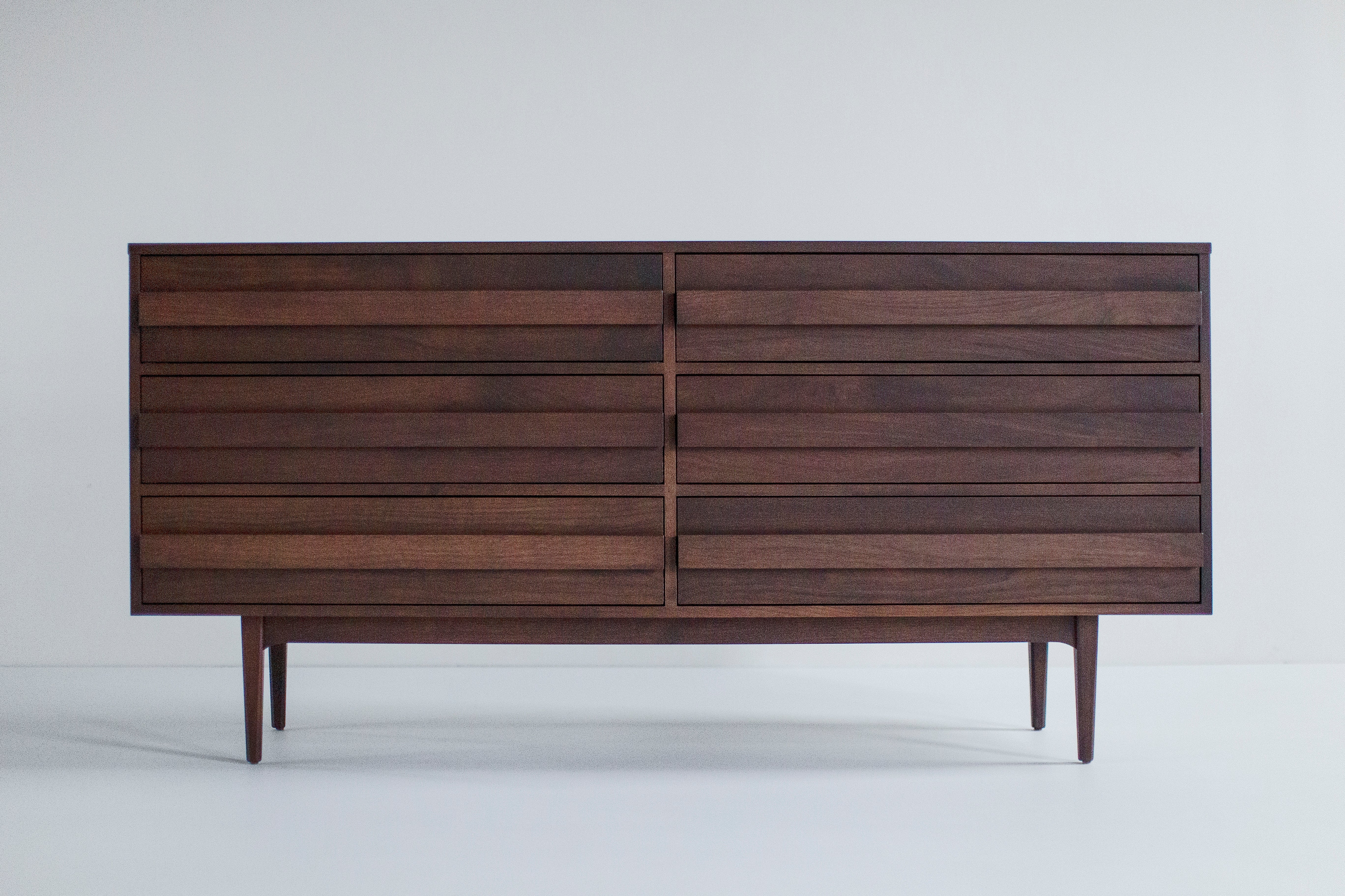 Modern 6 Foot Walnut Dresser, image 3