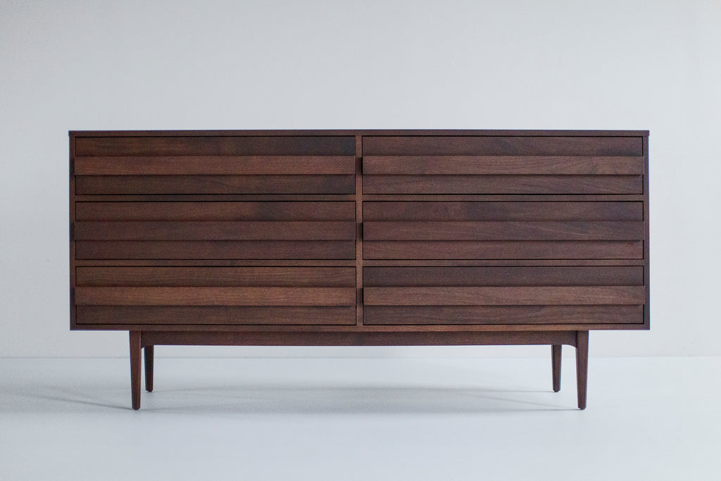 Modern 6 Foot Walnut Dresser, image 3
