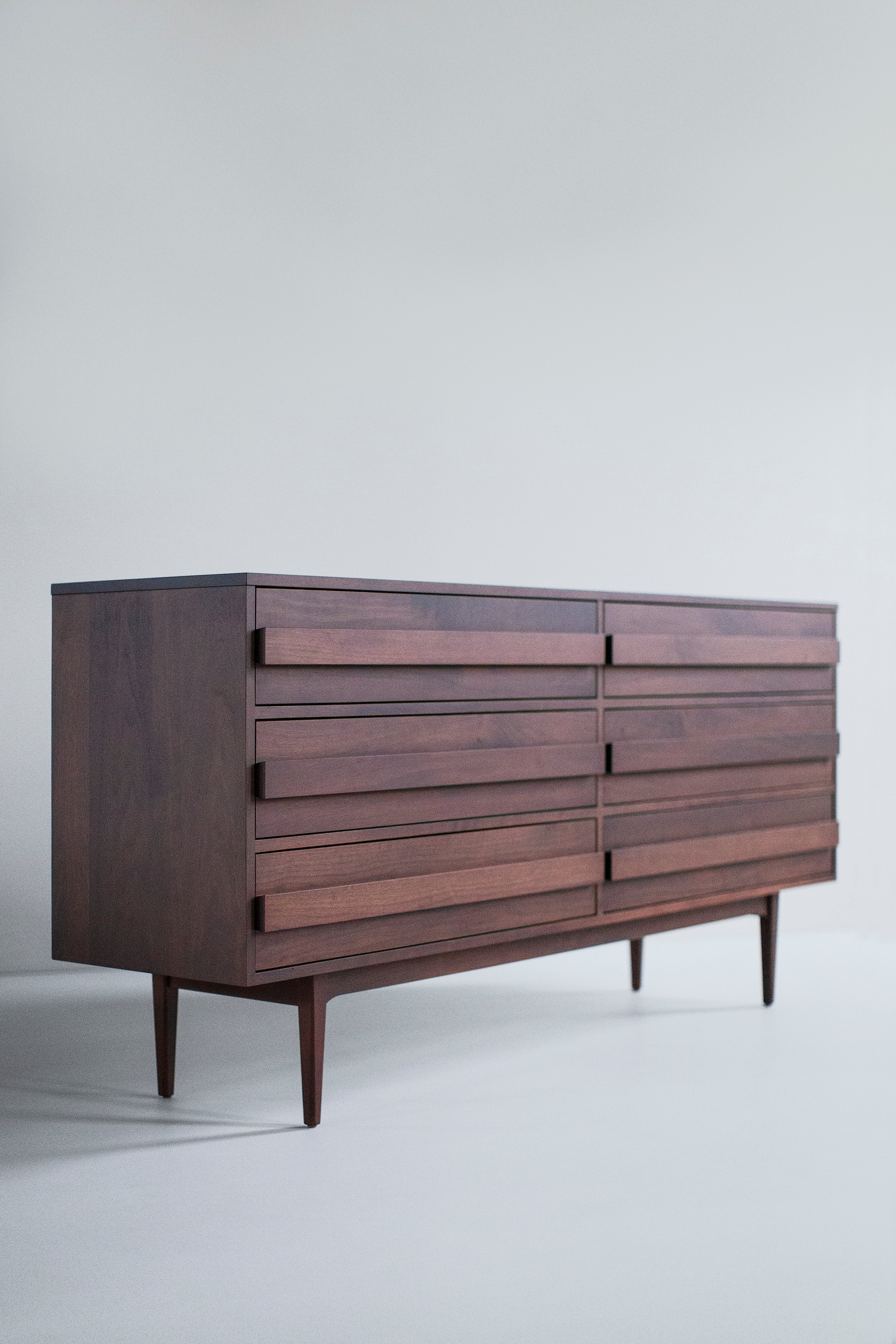 Modern 6 Foot Walnut Dresser, image 10