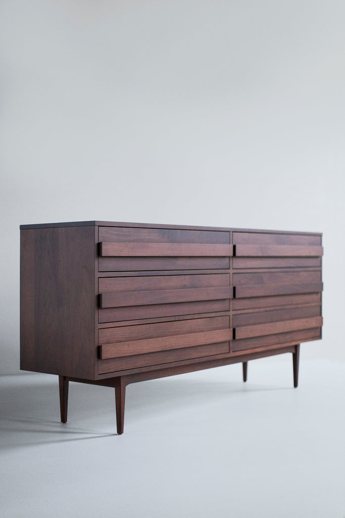 Modern 6 Foot Walnut Dresser, image 10