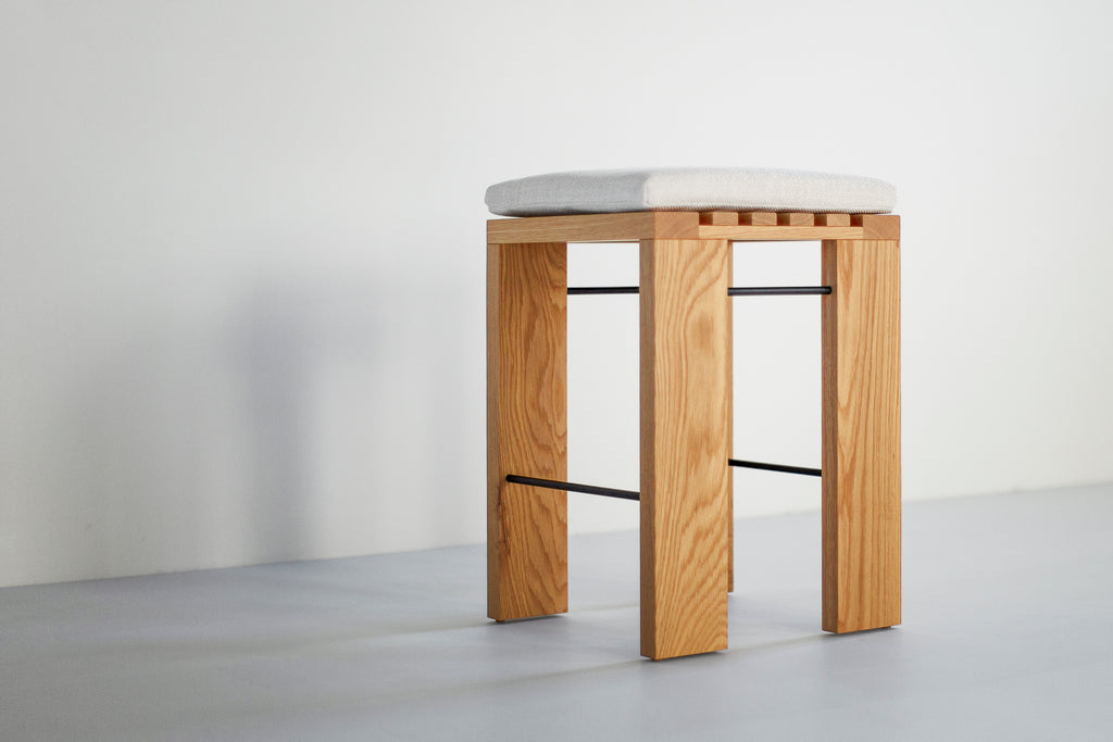 Simple White Oak Counter Stool, image 1