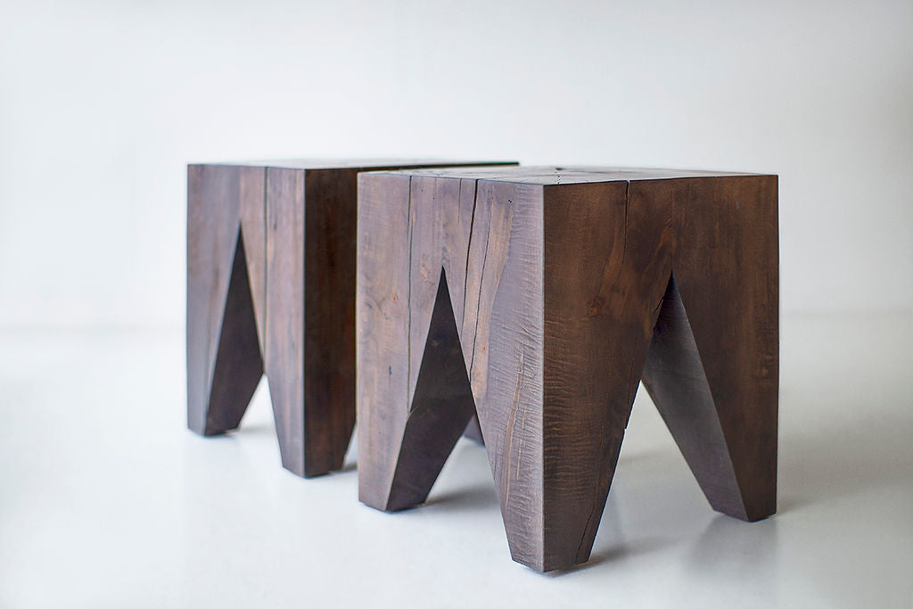 Solid Wood Modern Side Table The Large Vega Image 03