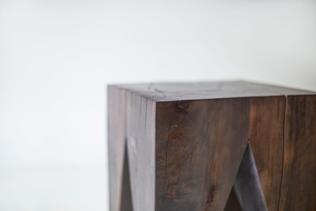 Solid Wood Modern Side Table The Large Vega Image 05