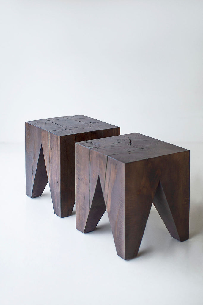 Solid Wood Modern Side Table The Large Vega Image 06
