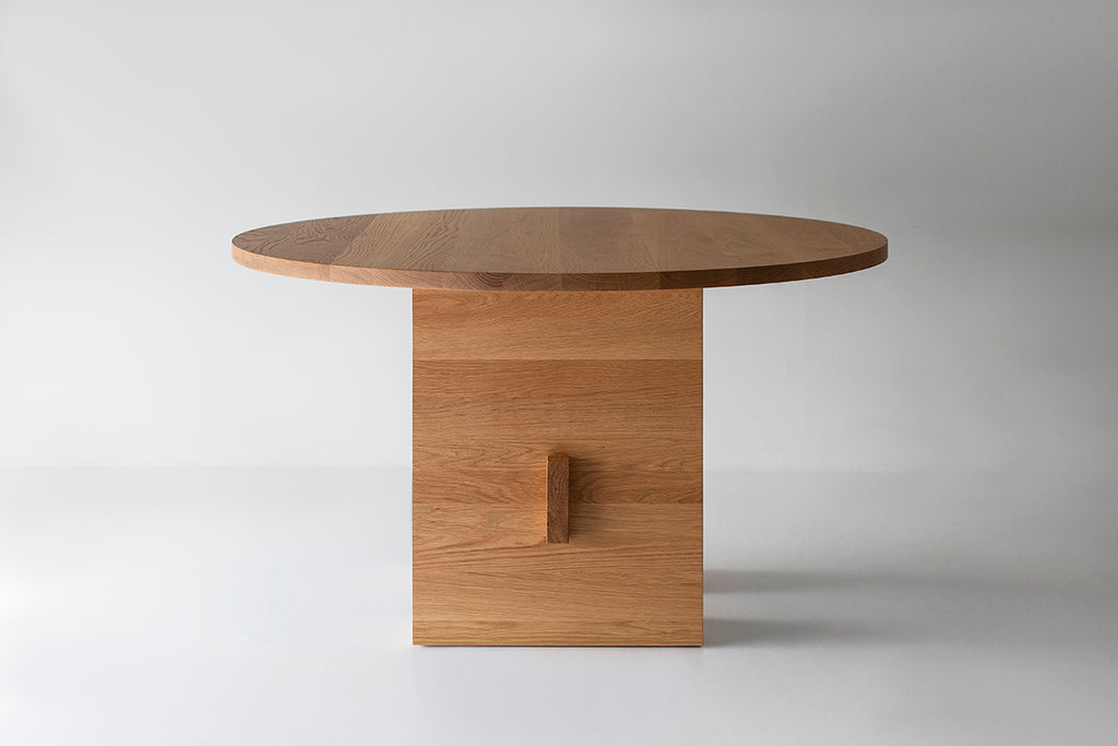 white oak round dining table surrey, image 02
