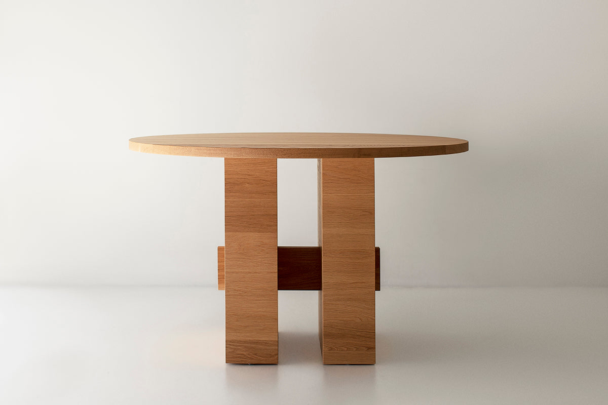 white oak round dining table surrey, image 03